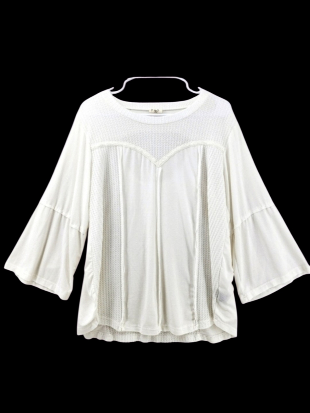 POL Flowy Textured Peasant Top Women's Size Medium Peekaboo Back
